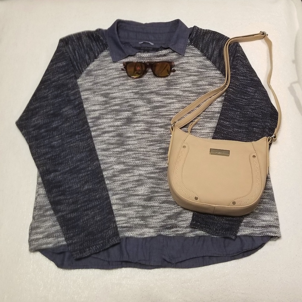 Tommy Hilfiger Athluxe blue layered look sweater